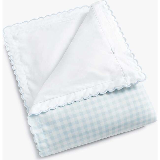 Gooselings | Picnic Gingham Baby Duvet, Blue (Prints, Size Monogram) | Maisonette | Maisonette