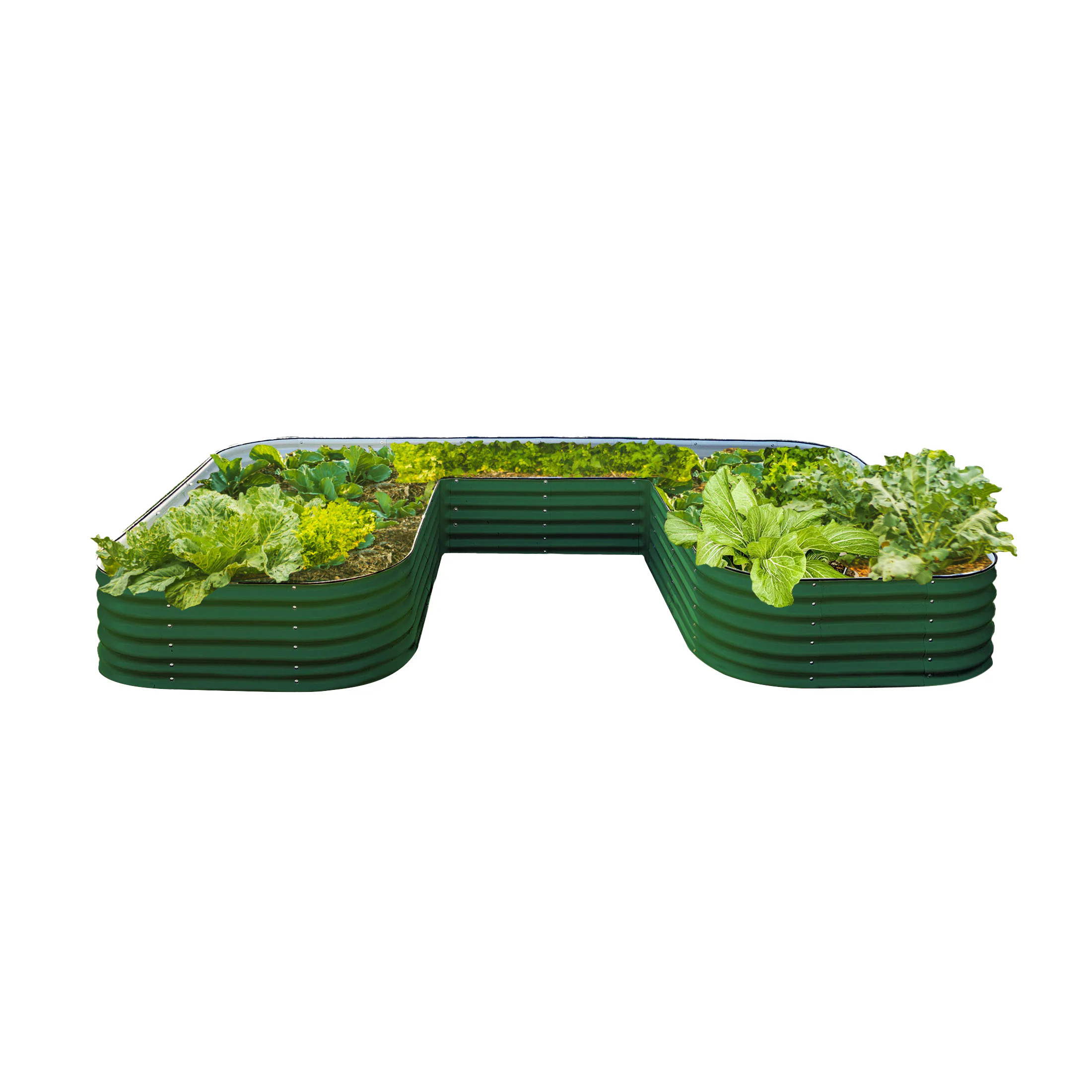 Vego Garden 92-cu ft 84-in W x 138-in L x 17-in H British Green Galvanized Metal Raised Garden Bed Rubber Large | VBUJB17BG | Lowe's