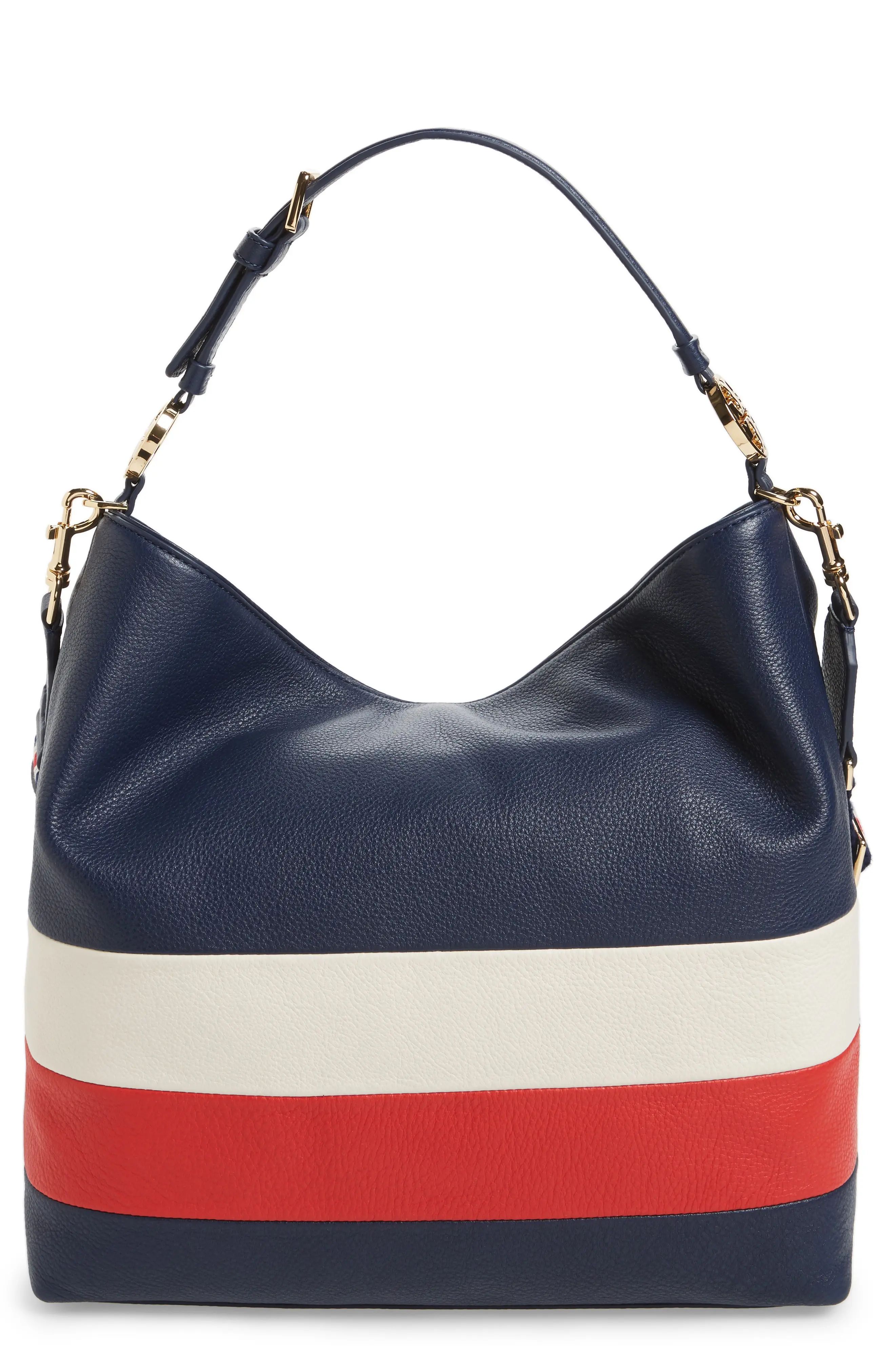 Stripe Duet Leather Hobo | Nordstrom