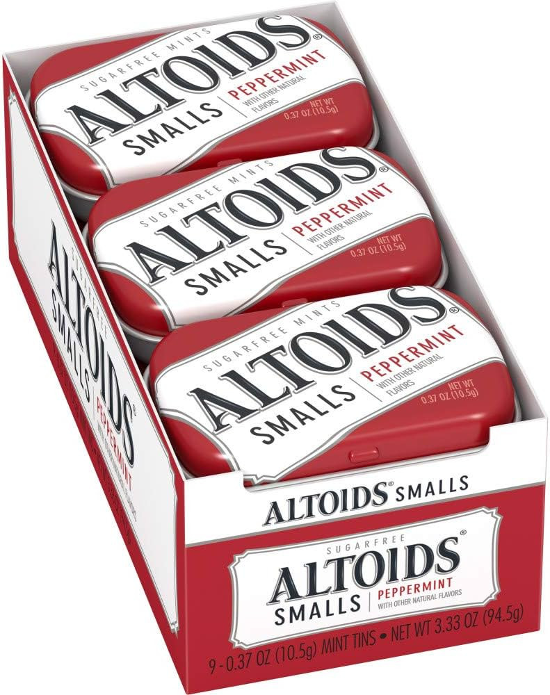 Altoids Smalls Peppermint Breath Mints 0.37 Ounce Tin Pack of 9 | Amazon (US)
