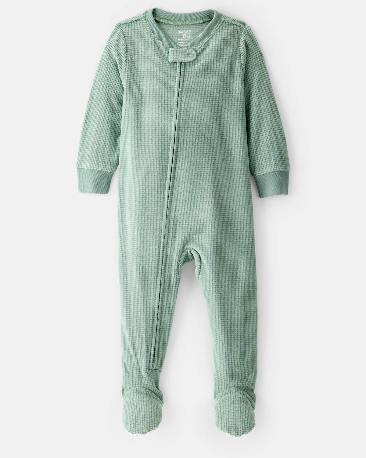 Toddler Boy Solid Loose Fit Long-Sleeve 1-Piece Pajamas - Green | Carter's Inc