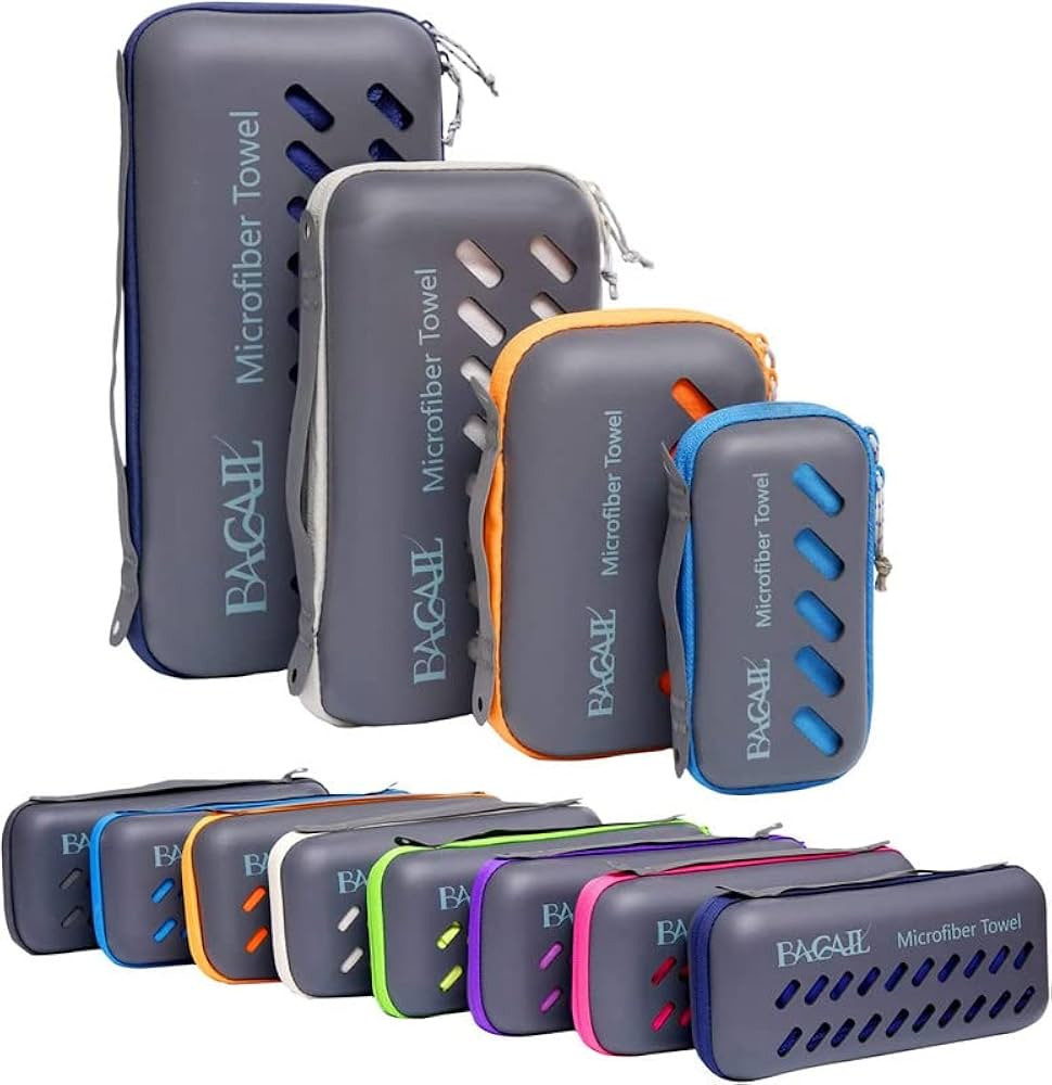 BAGAIL BASICS Microfiber Towel Perfect Sports & Travel & Beach Towel. Fast Drying - Super Absorbe... | Amazon (US)