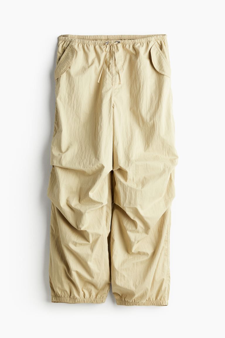 Parachute Pants - Regular waist - Long - Light beige - Ladies | H&M US | H&M (US + CA)