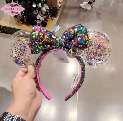 Sparkle Minnie Mickey Ears Rainbow Star Confetti Disney Parks Sequin Headband  | eBay | eBay US