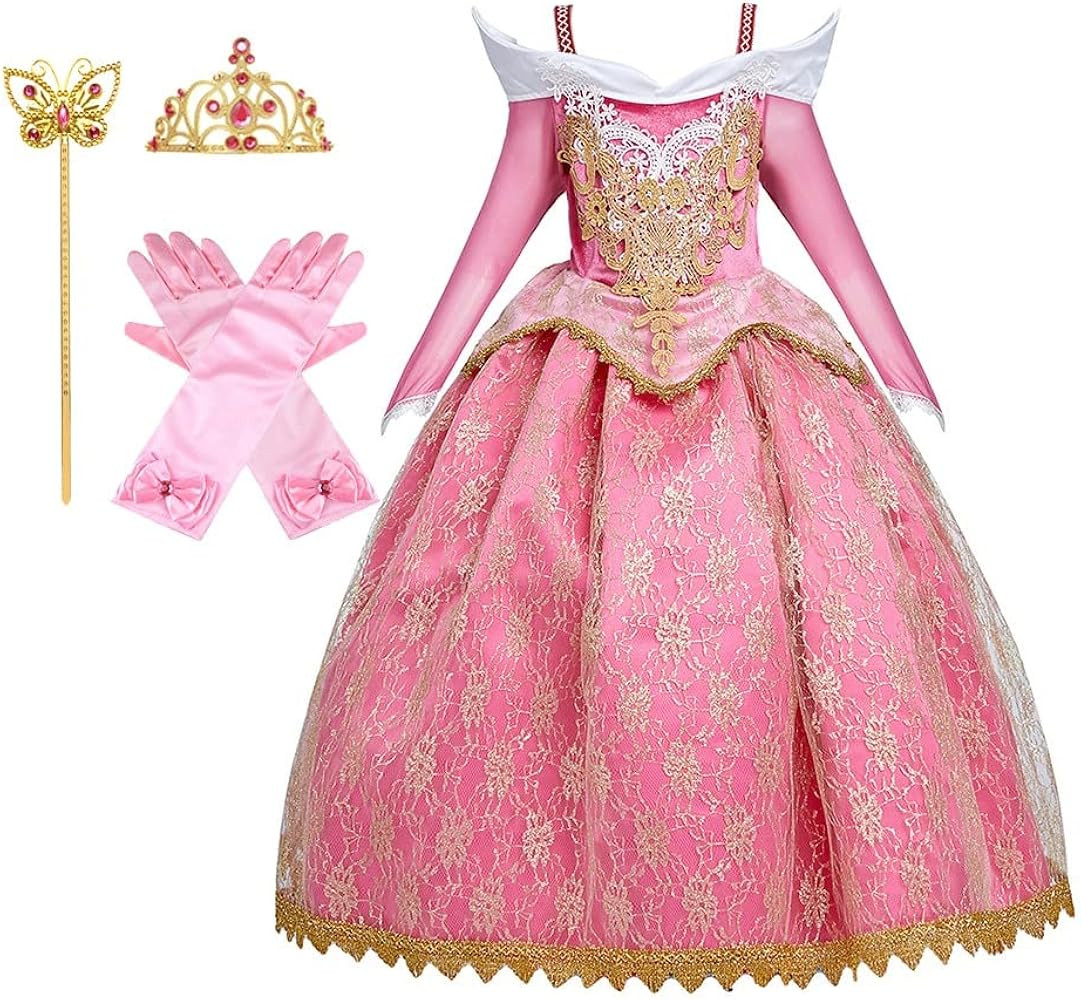 HIHCBF Girls Sleeping Beauty Costume Princess Birthday Christmas Party Halloween Carnival Fancy D... | Amazon (US)
