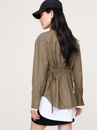 Stretch-Flannel Cinch-Back Shirt | Banana Republic (US)