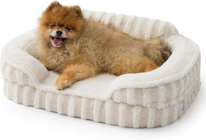 LE SURE Cute Dog Bed for Small Dogs, Orthopedic Waterproof Small Pet Beds with Sides, High Back N... | Amazon (US)