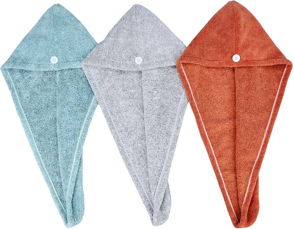 Hair Towel Twist Microfiber Bamboo Fabric Women's Soft Shower Towels for CurlyHair Turban Wrap Dr... | Amazon (US)