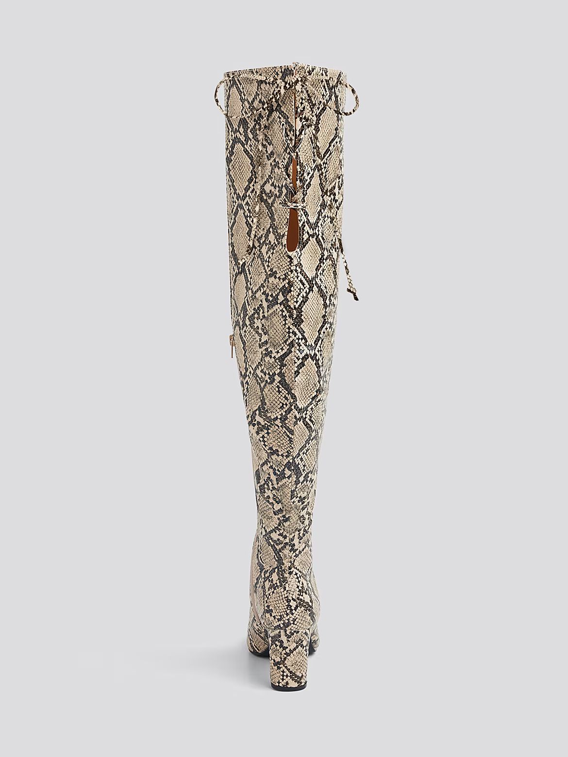 Hayya Snake Print Thigh-High Boots - Nadia x FTF - Fashion To Figure | Fashion To Figure