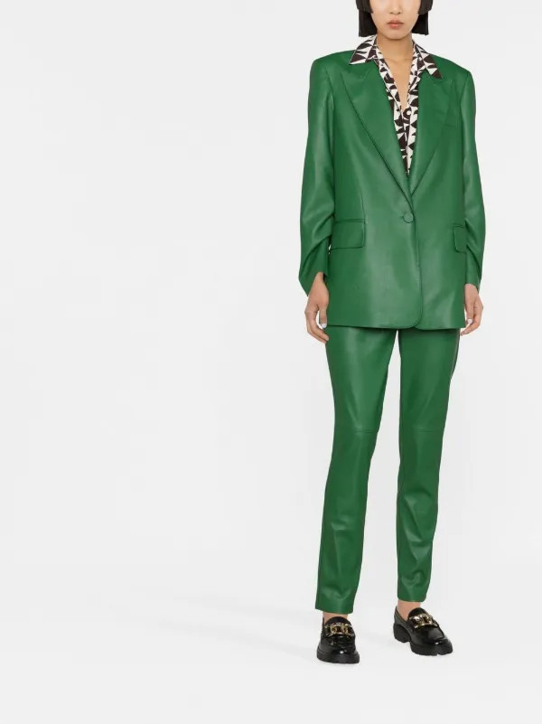 Blanca Vita high-waisted polished-finish Trousers - Farfetch | Farfetch Global