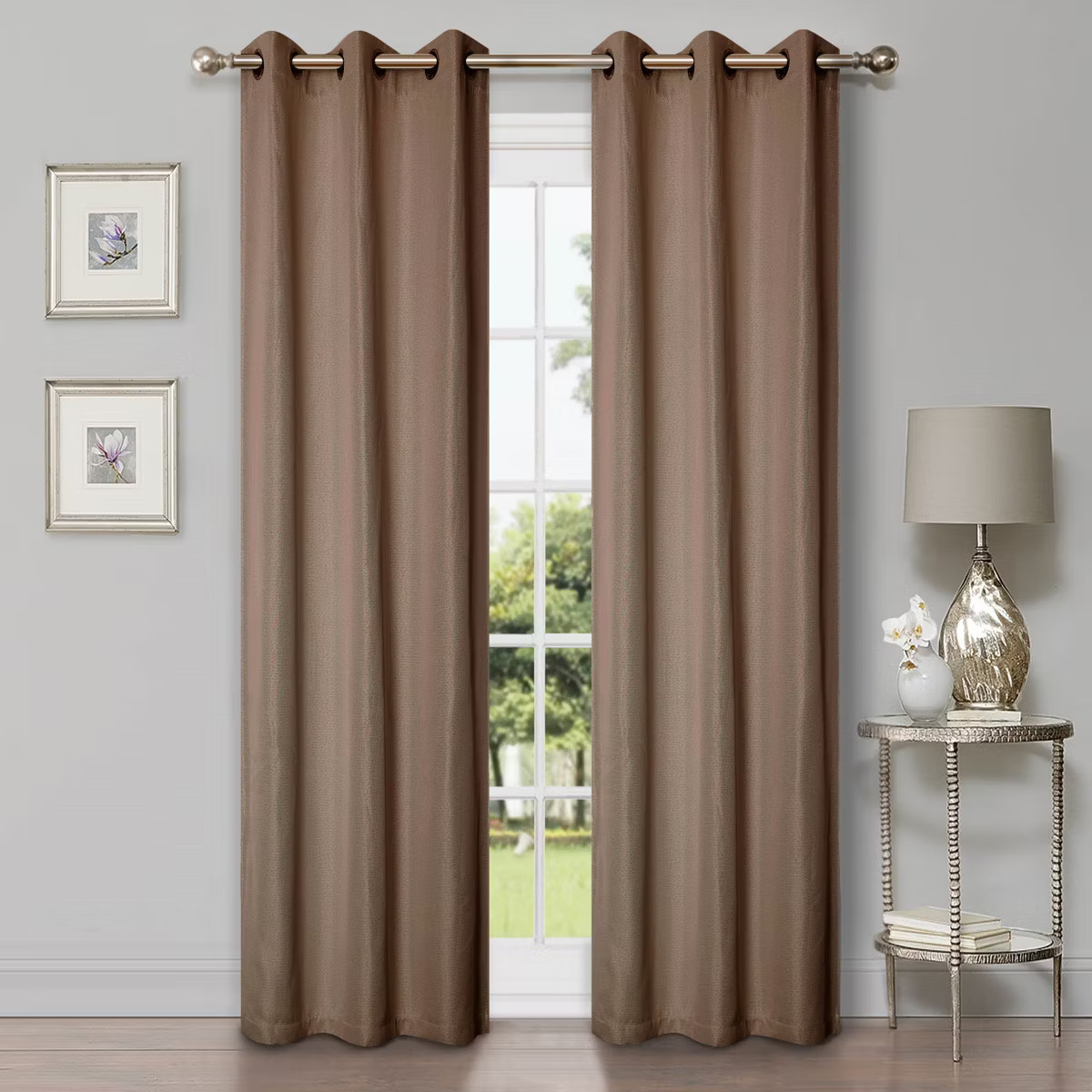 Classic Linen Design Room Darkening Semi-Blackout Curtains, Set of 2 by Blue Nile Mills | Target