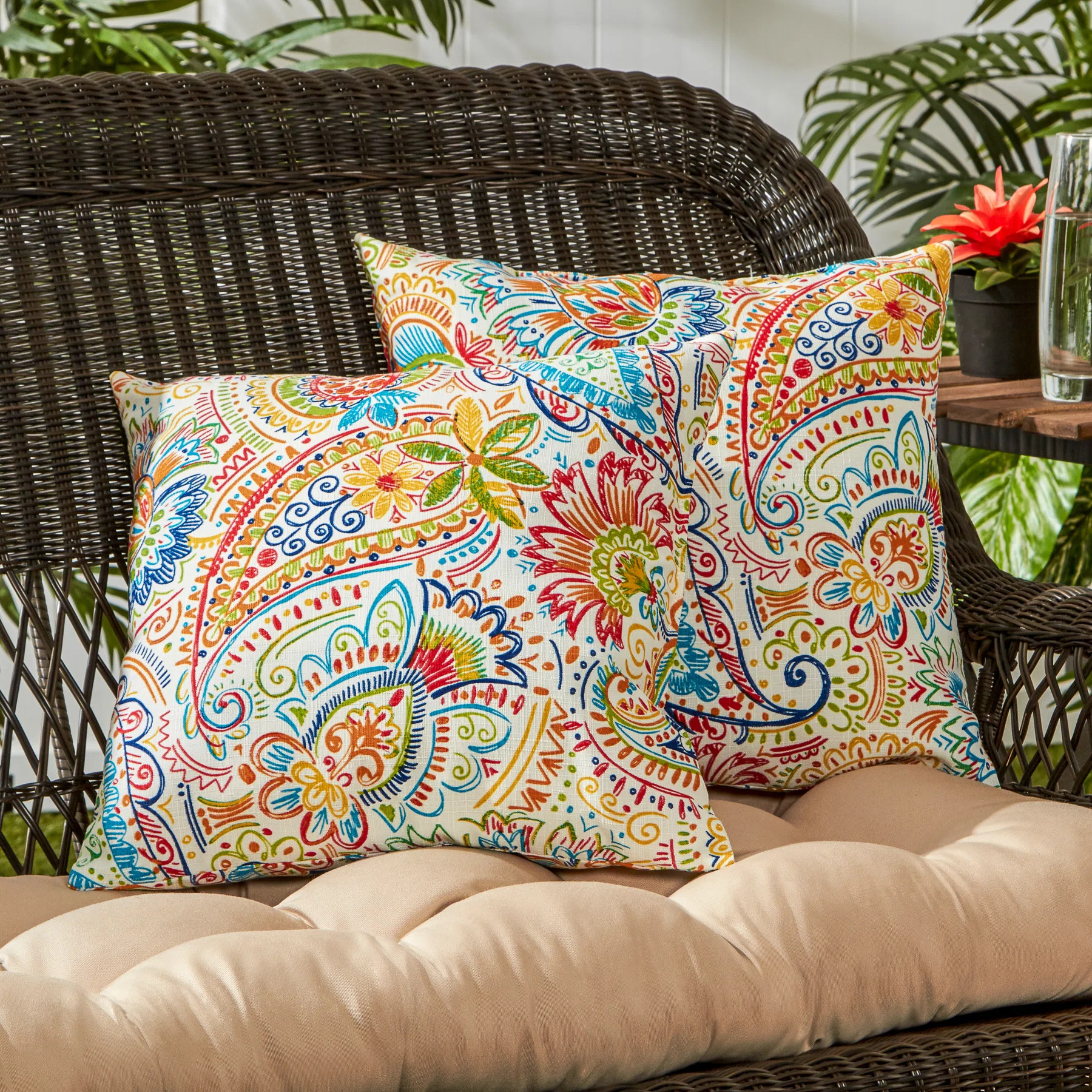 Greendale Home Fashions Covington Outdoor Square Pillow Cover & Insert & Reviews | Wayfair | Wayfair North America