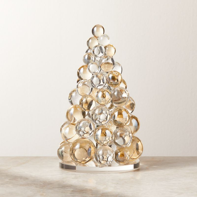 Elle Clear and Amber Crystal Christmas Tree Figure 8.25" + Reviews | CB2 | CB2