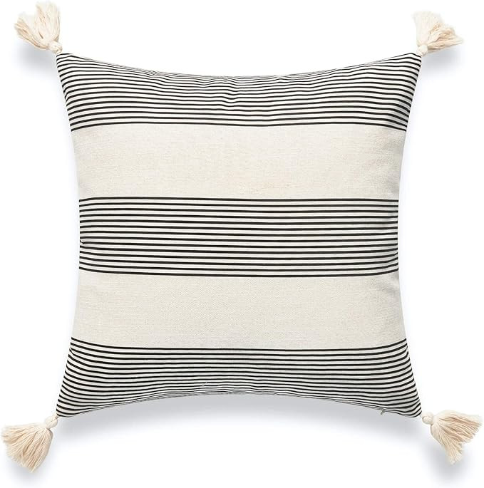 Hofdeco Modern Boho Moroccan Indoor Outdoor Pillow Cover ONLY for Backyard, Couch, Sofa, Neutral ... | Amazon (US)