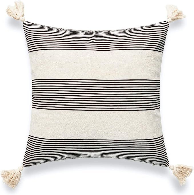 Hofdeco Modern Boho Moroccan Indoor Outdoor Pillow Cover ONLY for Backyard, Couch, Sofa, Neutral ... | Amazon (US)