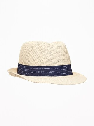 Old Navy Baby Straw Fedora For Toddler Boys Straw Hat Size L | Old Navy US