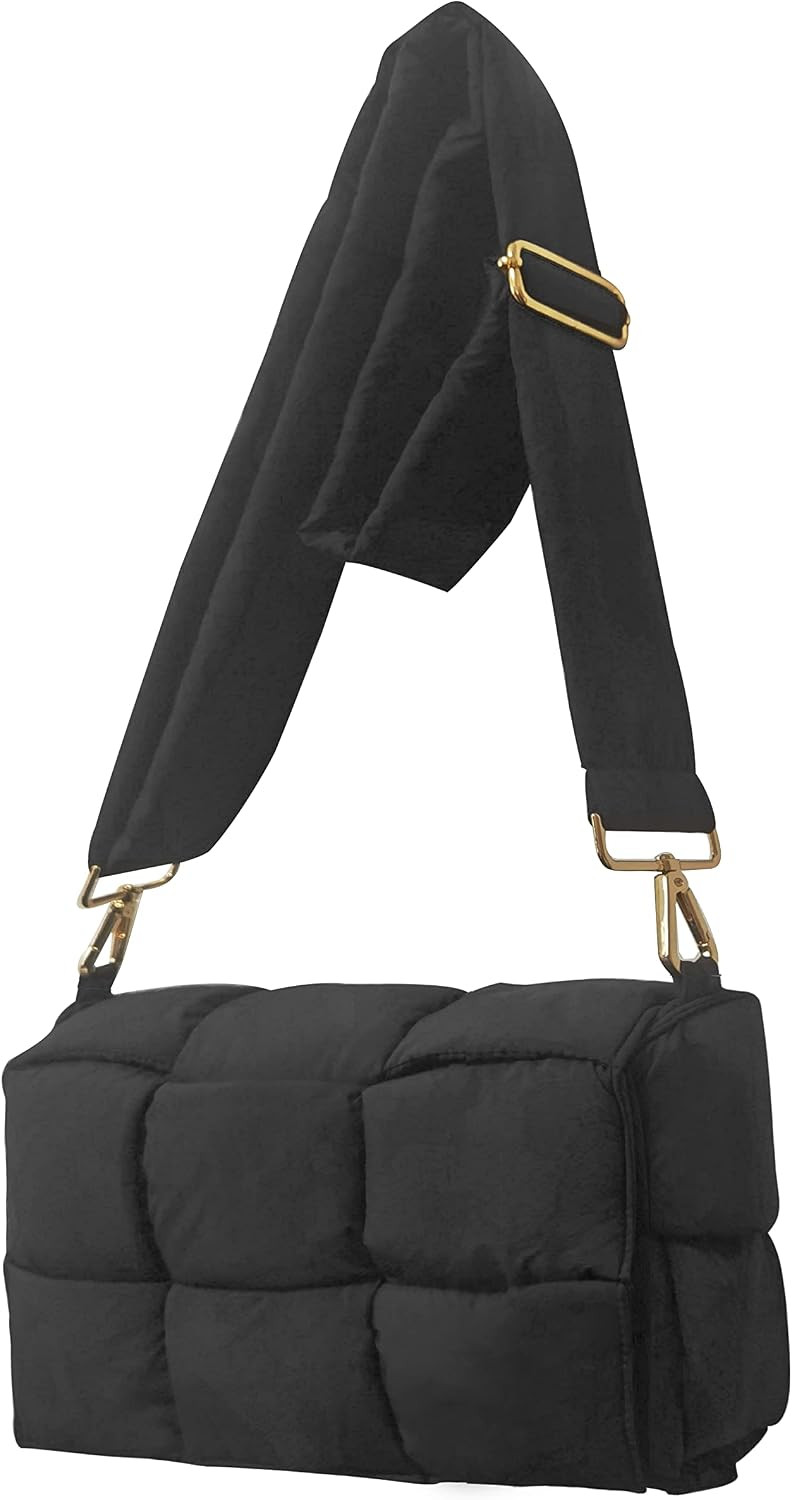 Shoulder Bag Lightweight Puffer Tote Crossbody Bag Handwoven for Women | Amazon (US)