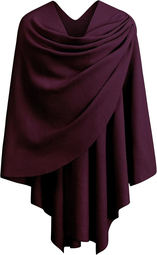 PULI Womens Large Cross Front Poncho Sweater Wrap Topper Knitted Elegant Shawls Cape for Fall Win... | Amazon (US)