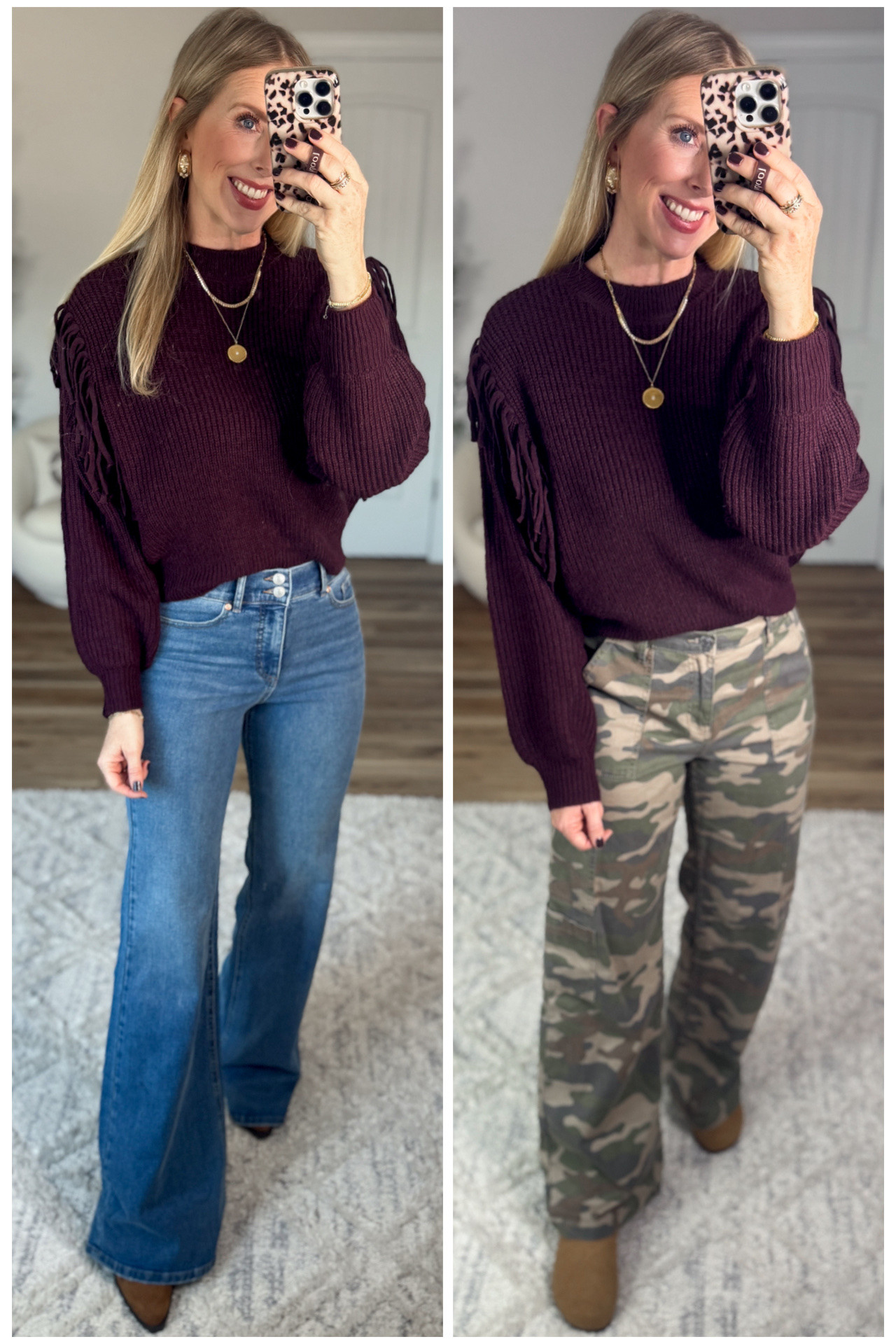 2 ways to style this Time & Tru fringe sleeve sweater from Walmart! Size small 

#LTKStyleTip #LTKWorkwear #LTKFindsUnder50