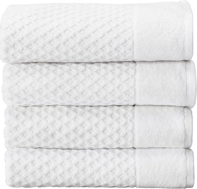 Great Bay Home 100% Cotton White Bath Towel Set | 4 Soft Bath Towels (30 x 52 inches) | Highly Ab... | Amazon (US)