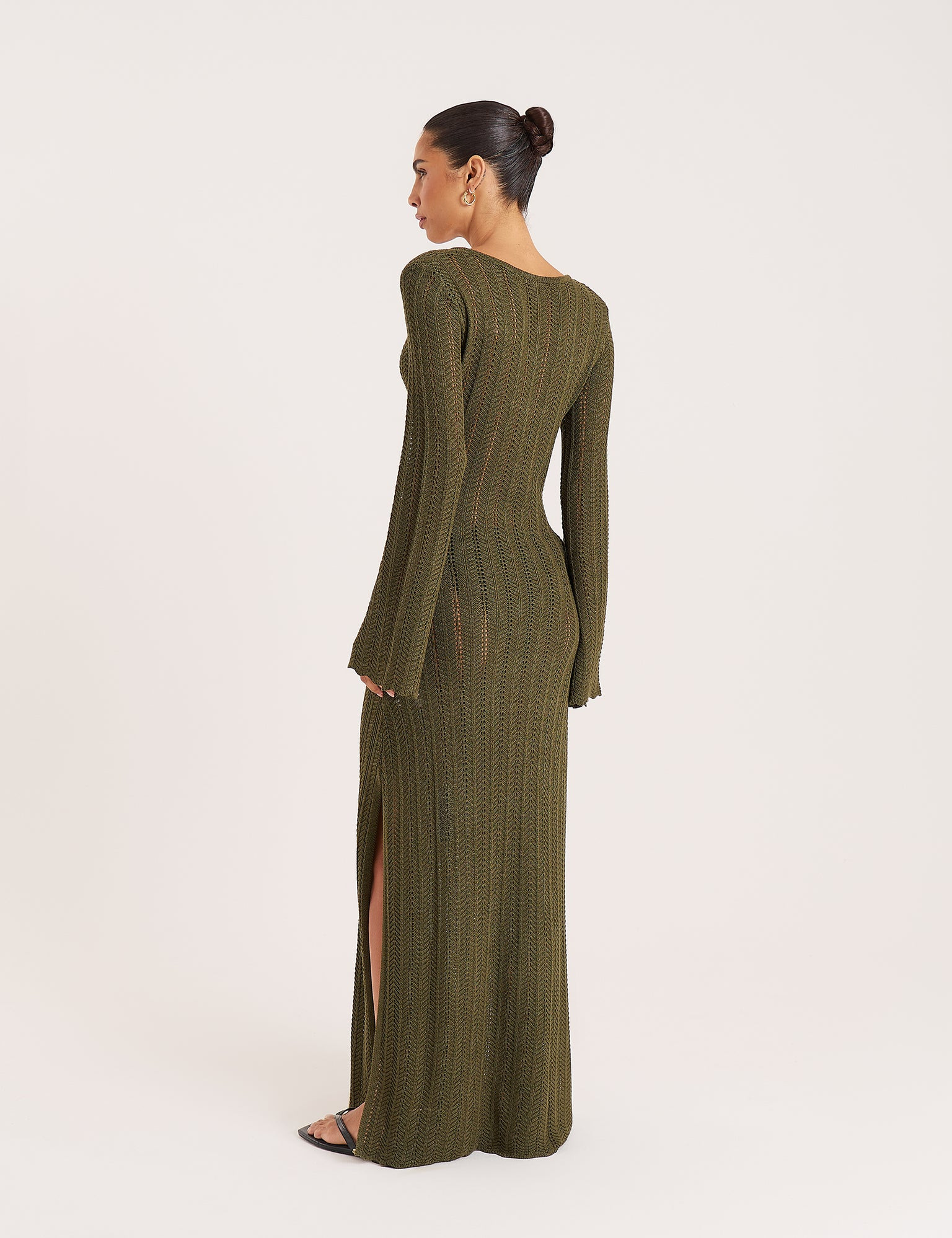 Women's Olive Keyhole Knitted Maxi Dress | Evi | 4th & Reckless | 4th & Reckless