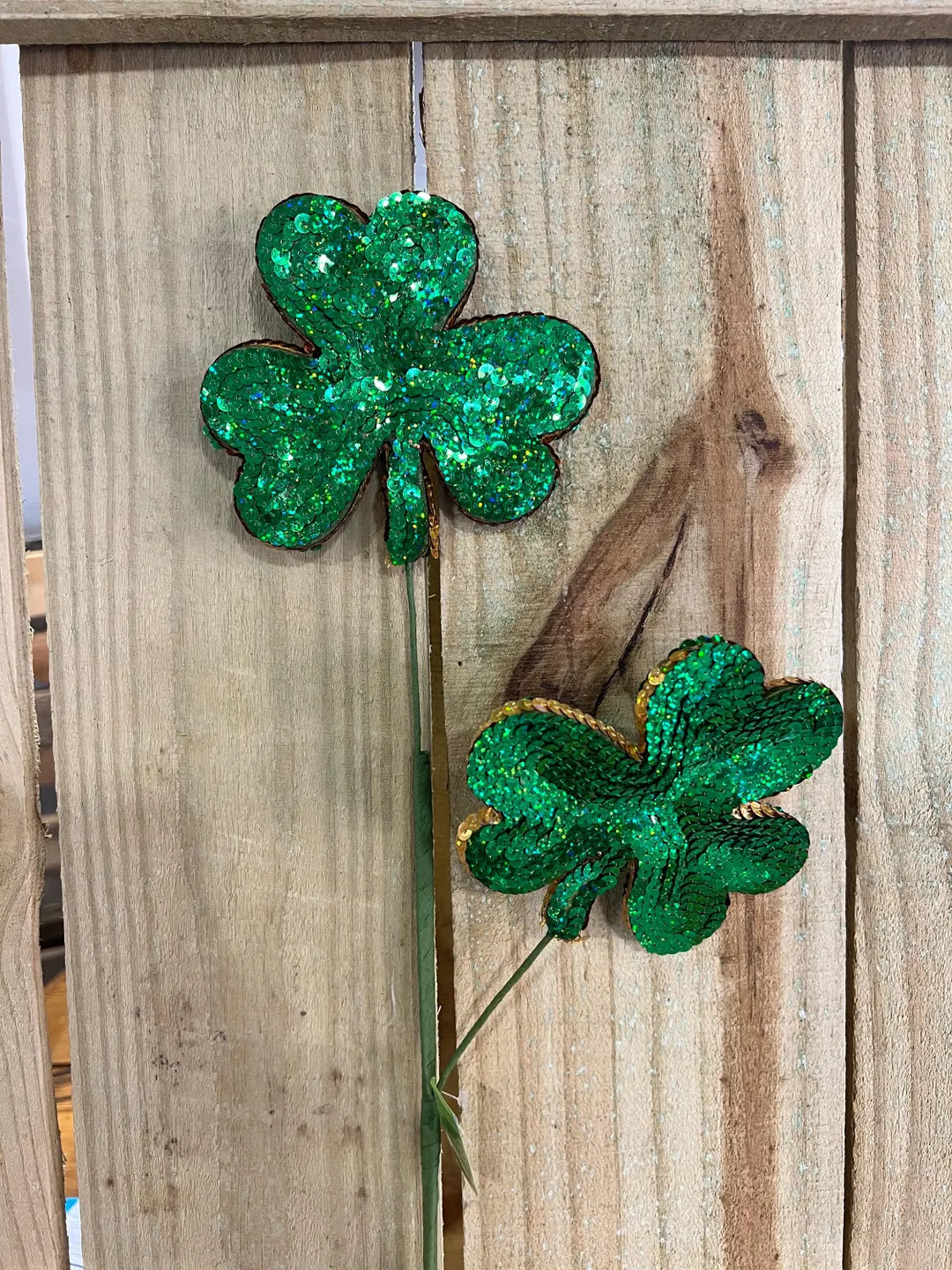 26 Sequin Shamrock St Patricks Day Pick, Wreath Embellishment, Irish Decor, Ball Spray, 63746GNGD... | Etsy (US)