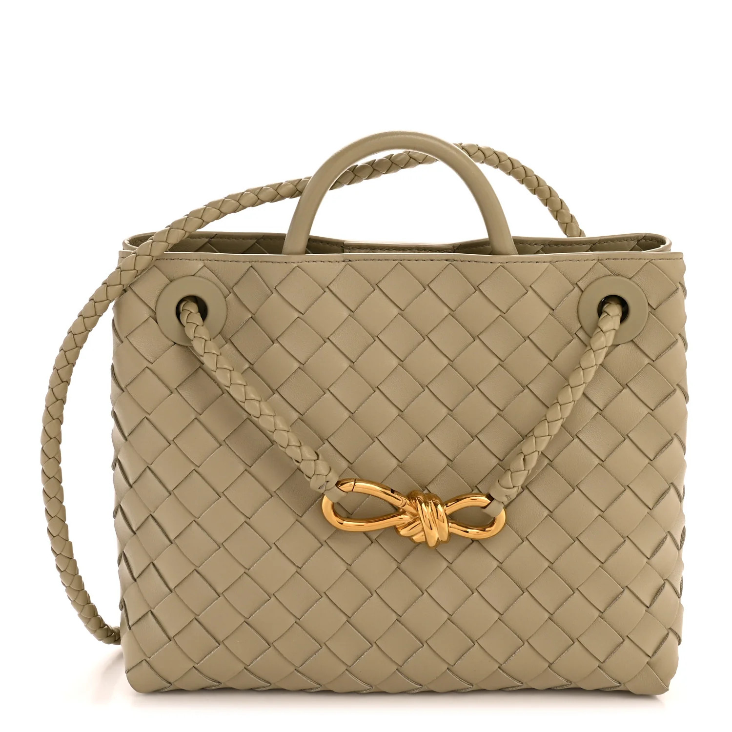 Nappa Intrecciato Small Andiamo Shoulder Bag Travertine | FASHIONPHILE (US)