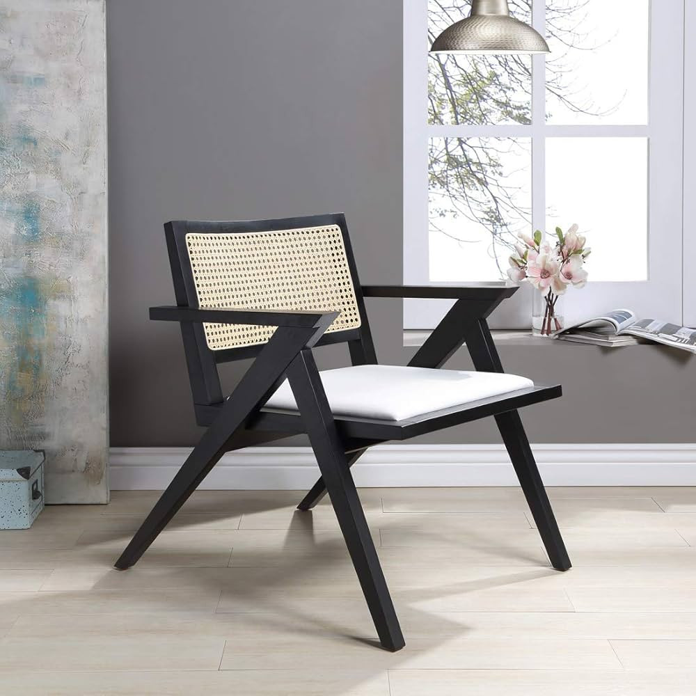 Safavieh Couture Home Collection Krystine Coastal Black Rattan Back Living Room Dining Accent Cha... | Amazon (US)