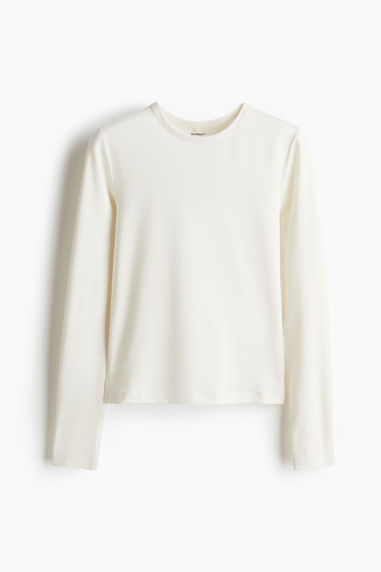 H & M - Sports top in DryMove - White | H&M (UK, MY, IN, SG, PH, TW, HK)