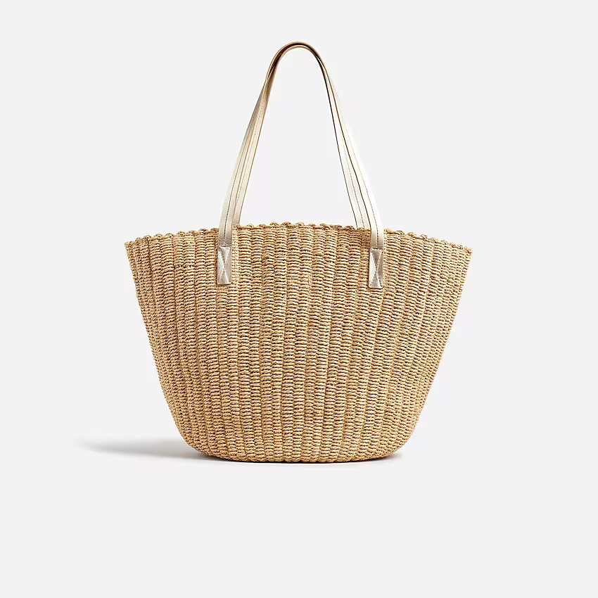Woven straw market tote | J. Crew US