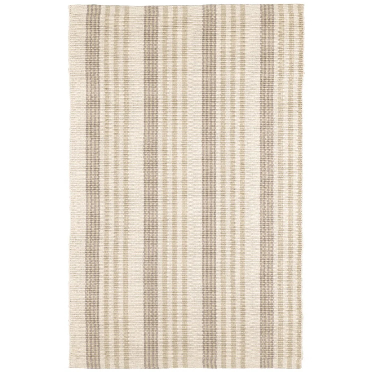 Putney Stripe Ivory Handwoven Cotton Rug | Wayfair North America