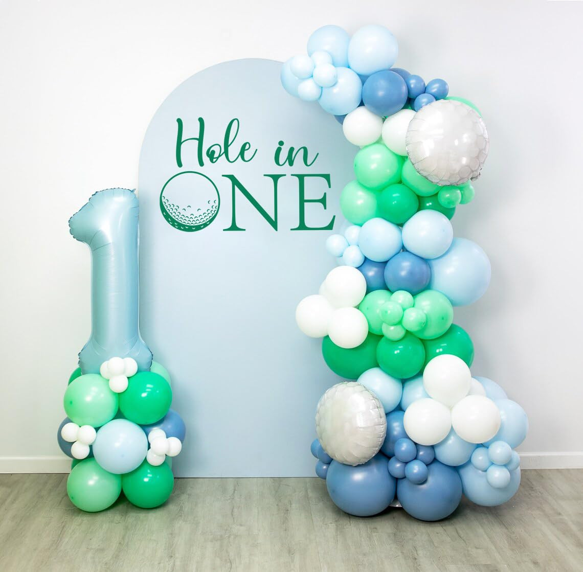 Hole in One Sign Decals for Balloon Arch Backdrop, Large Adhesive Sign Decal Letters Wall Sticker... | Amazon (US)