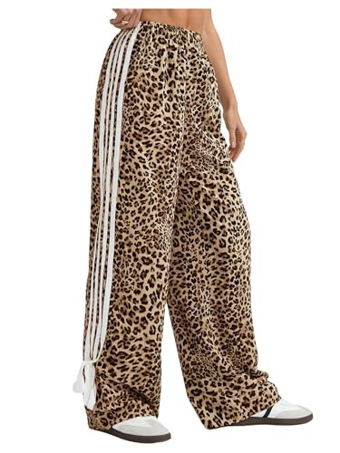 GORGLITTER Women's Leopard Cheetah Baggy Pants Bow High Waisted Wide Leg Trousers | Amazon (US)