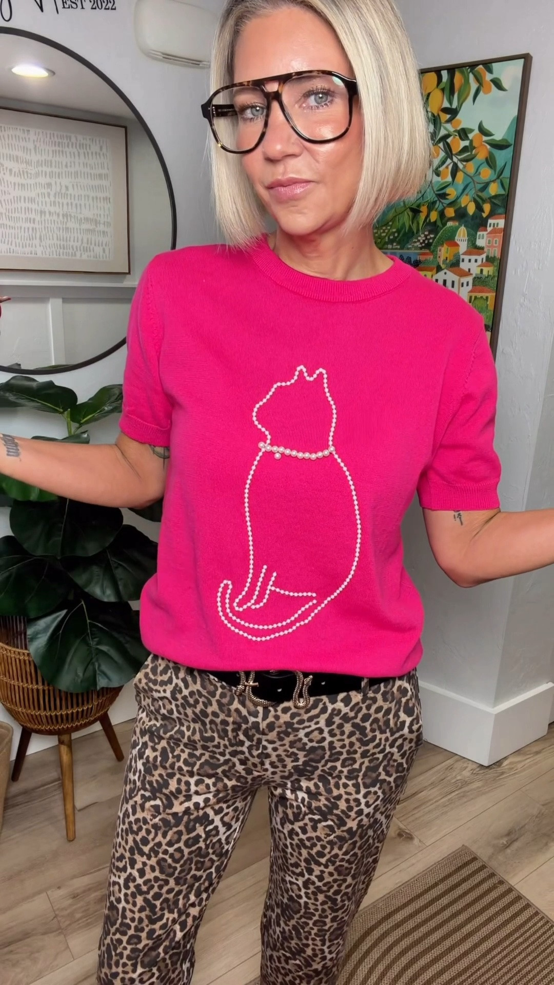 Hot pink, pearls and leopard?? 

Sign me up!!

My sweaters from Oxknit, I’m wearing a small. You can find more info at leeannstyled.com

My pants are from Loft but no longer in stock. I’ll link something similar. 

My belt and flats are from Amazon.

#LTKootd #LTKgrwm #LTKOver40