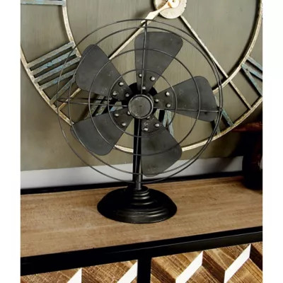 Harper & Willow Metal Vintage Fan Sculpture, 18 in. x 15 in. x 8 in., Black | Tractor Supply