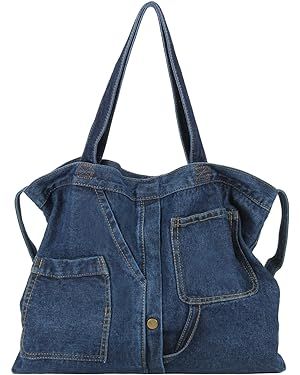 Emprier Soft Denim Handbag for Women Casual Hobo Tote Bag Retro Crossbody Bag Large Capacity Deni... | Amazon (US)