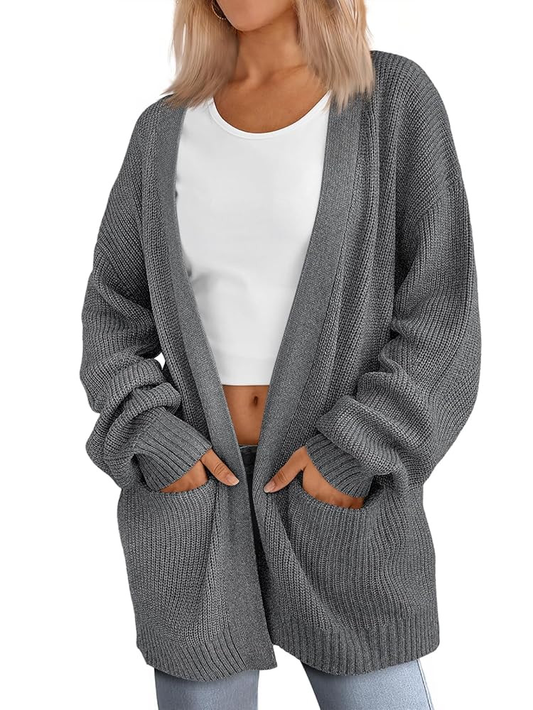LILLUSORY Womens Oversized Cardigans Soft Knit Cardigan Sweater with Pockets | Amazon (US)