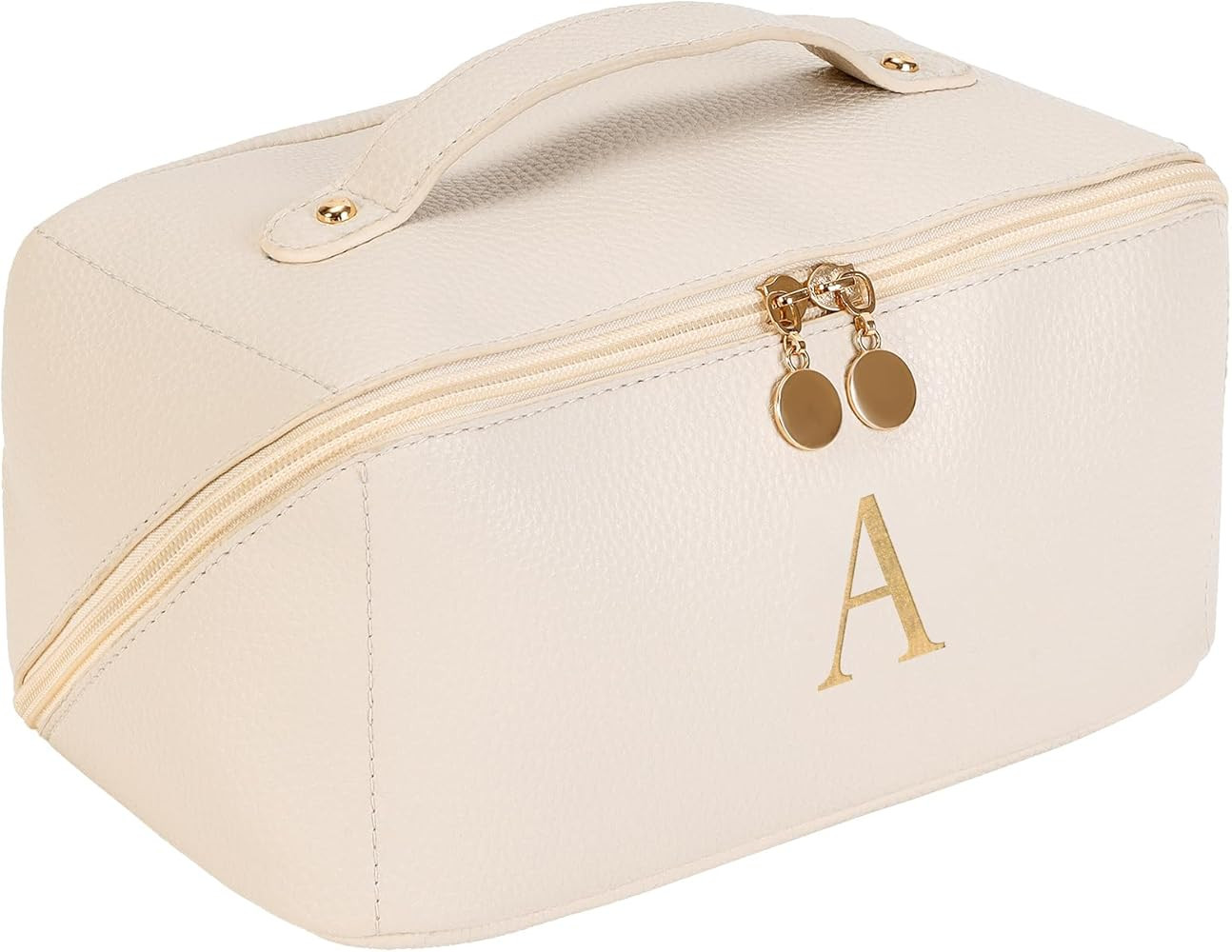 Optish Makeup Bag Travel Cosmetic Bag, Personalized Initial Travel Makeup Bag, Large Capacity Cos... | Amazon (US)