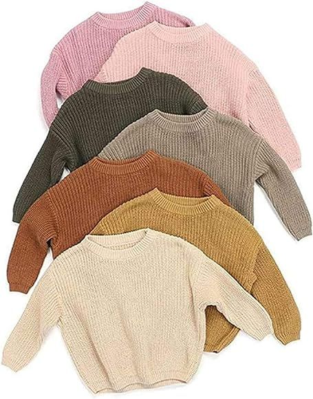 Toddler Baby Girls Loose Long Sleeve Knit Sweaters Warm Pullover Top Fall Winter Clothes Outfits | Amazon (US)
