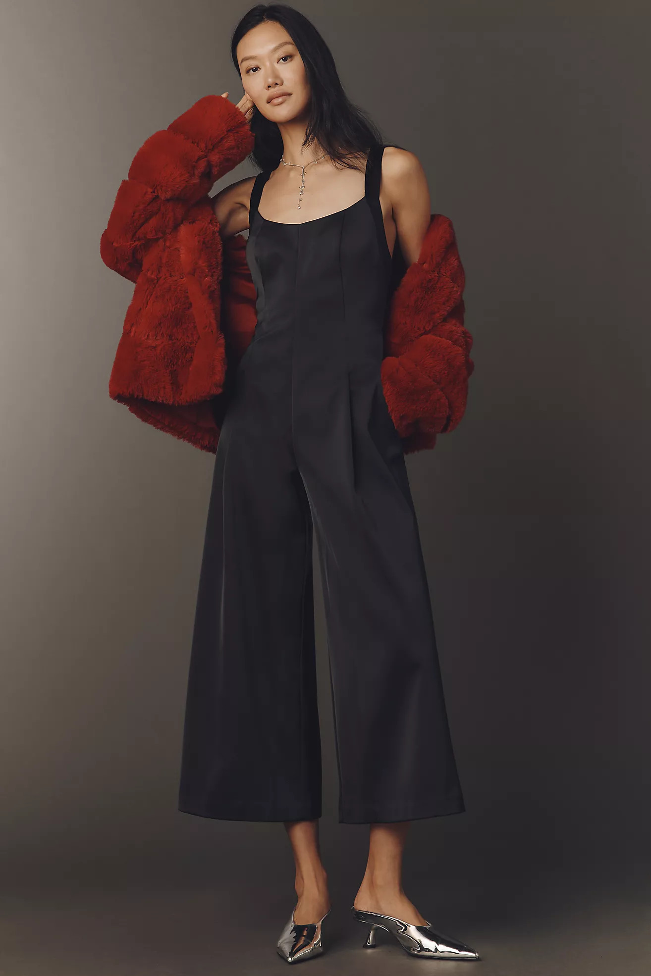 By Anthropologie Satin Wide-Leg Jumpsuit | Anthropologie (US)