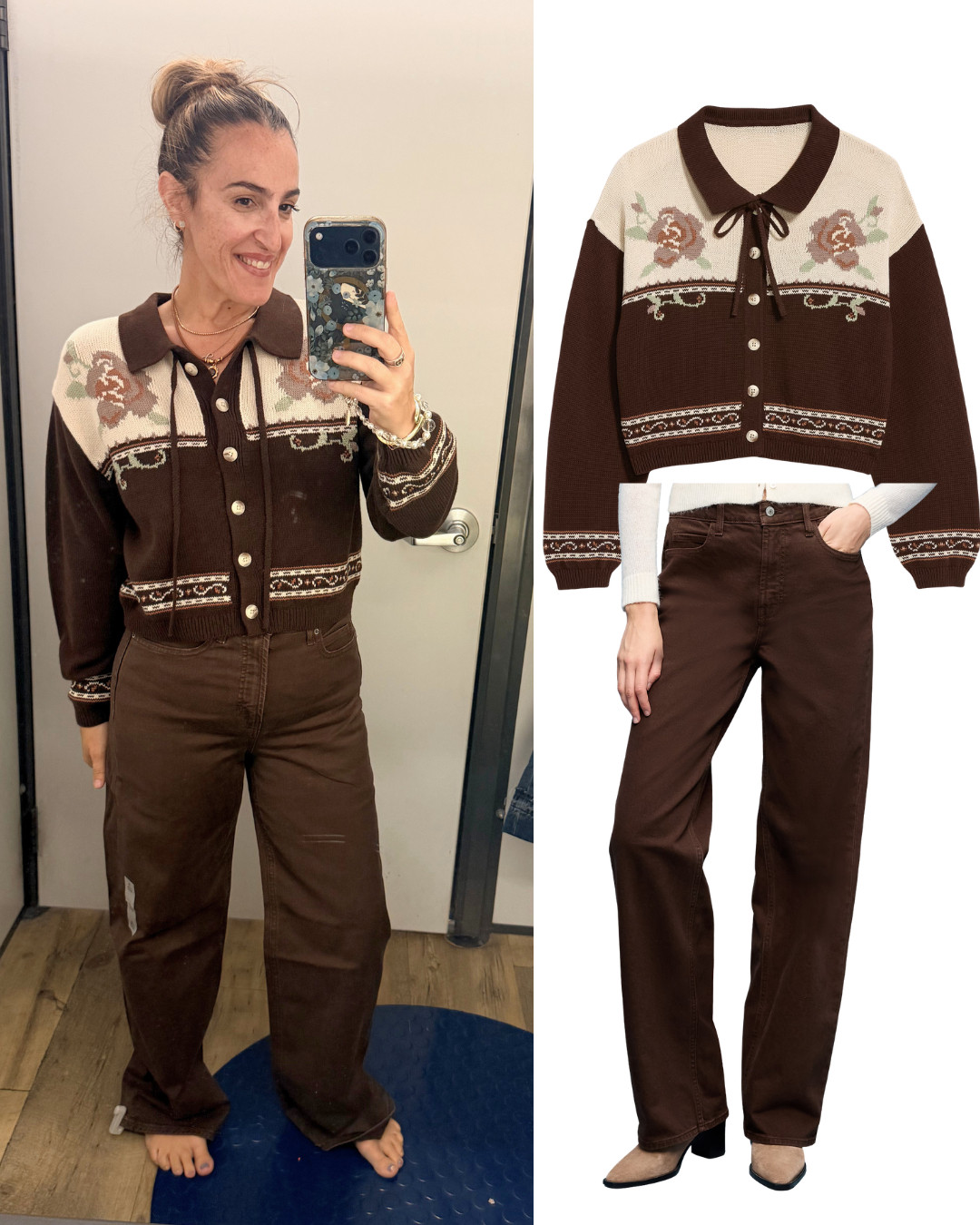 the cutest sweater! It sells out quick! I sized down to a small. jeans run tts, im in an 8. 

 #LTKootd #LTKmomlife #LTKOver40