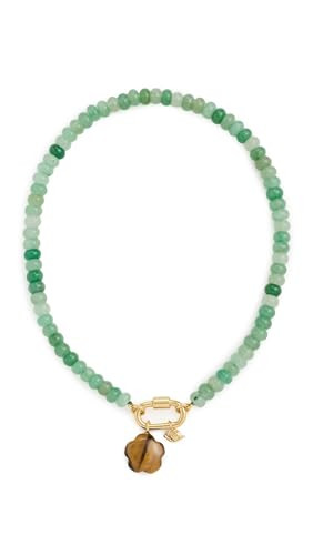 Madewell Women's Semiprecious Beaded Carabiner Charm Necklace, Antique Jade, One Size | Amazon (US)