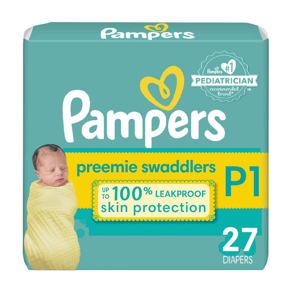 Pampers Baby Diapers - Swaddlers - Size P1, 27 Count, Ultra Absorbent Disposable Preemie Diaper | Amazon (US)