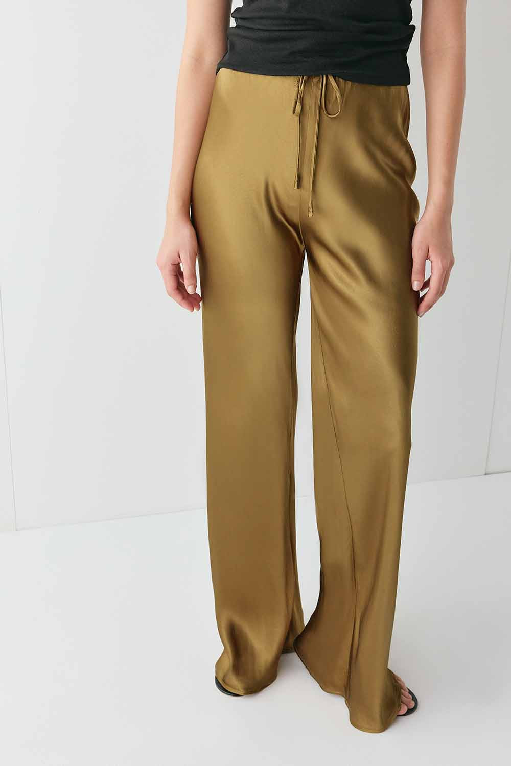Rae Satin Pants Copper | VRG Grl