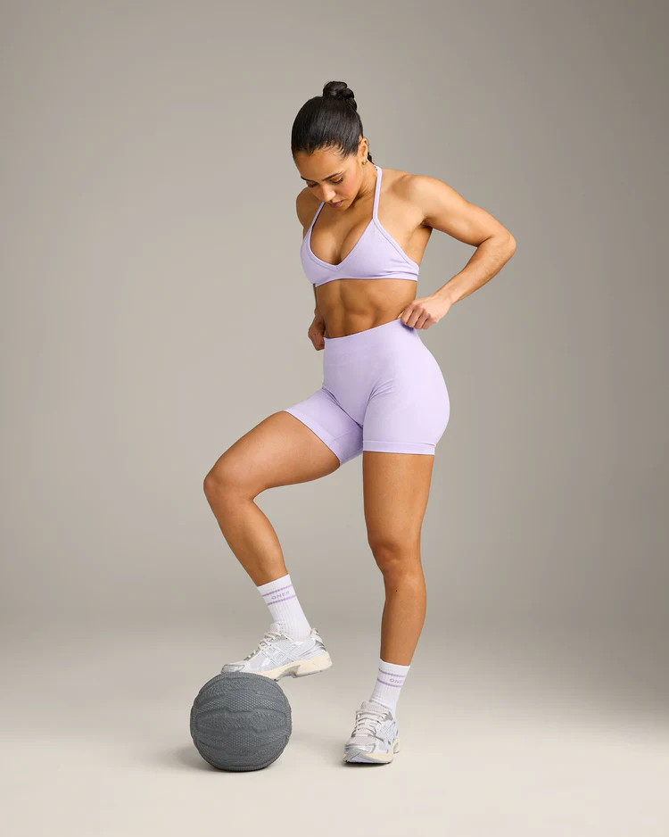 EnhanceLift\u2122 Seamless Shorts with Gray Logo 
 Lavender Purple | Oner Active (UK / US)