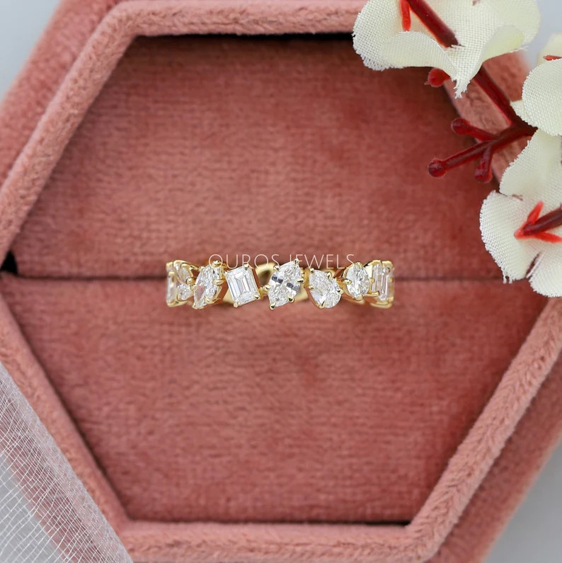Multi-shaped Eco Friendly Diamond Eternity Band / Lab Grown Diamond Wedding Band / Full Eternity ... | Etsy (US)