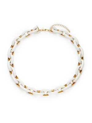 Kenneth Jay Lane Yellow Gold Plated &amp; Enamel Chain Link Necklace on SALE | Saks OFF 5TH | Saks Fifth Avenue OFF 5TH
