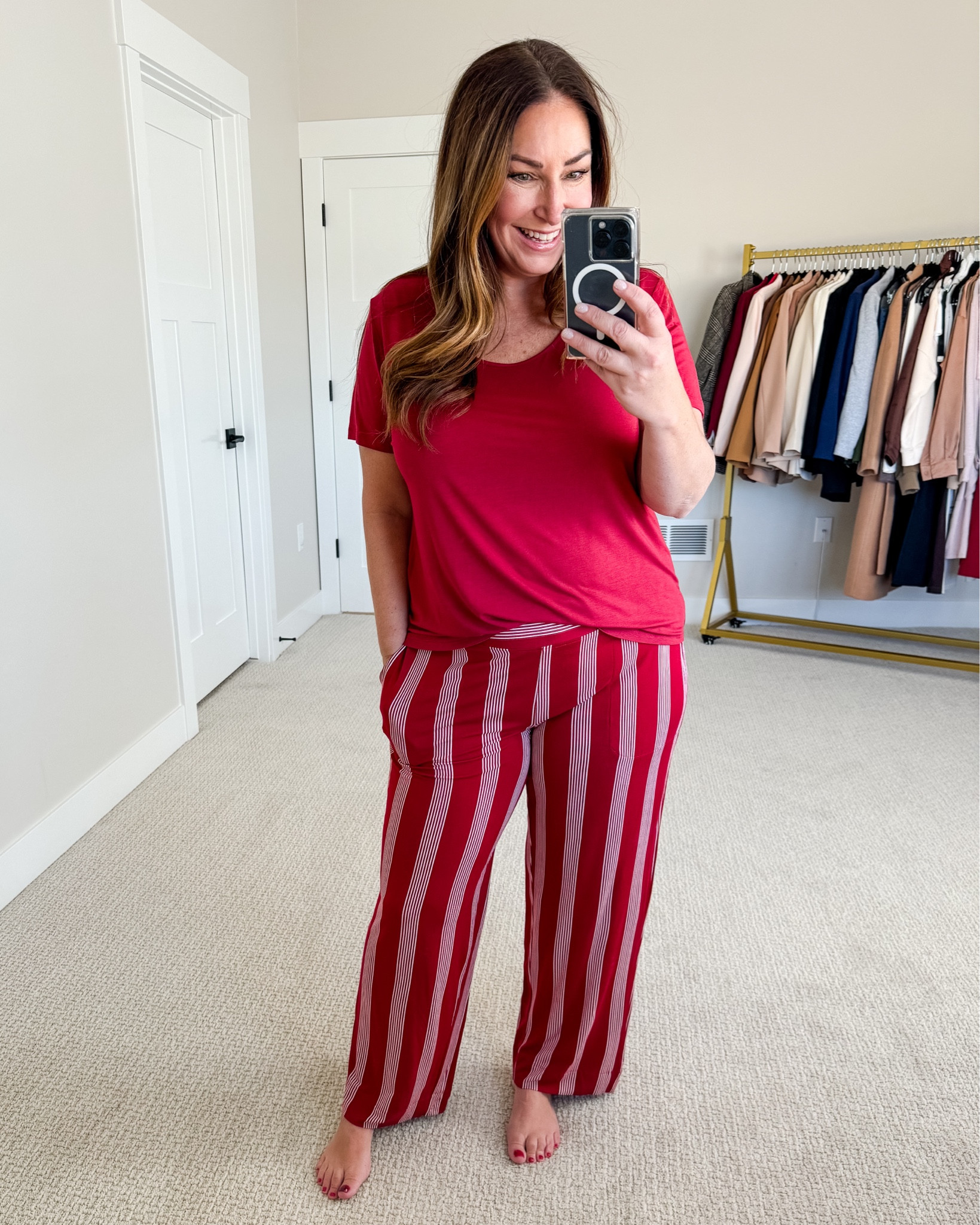 Holiday Pajama Set from SOMA

Fit tips: set tts, L 

Pajama set  Holiday pajamas  Holiday outfit  Christmas pajamas  Christmas PJs  Loungewear  Lounge outfit  Short sleeve pajamas  Matching set  Matching pajamas  Red  Stripes  Gift for her

#LTKstyletip #LTKsalealert #LTKSeasonal