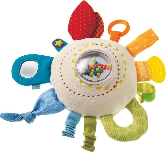 HABA Teether Cuddly Rainbow Round - Soft Activity Toy with Rattling & Teething Elements,Multicolo... | Amazon (US)