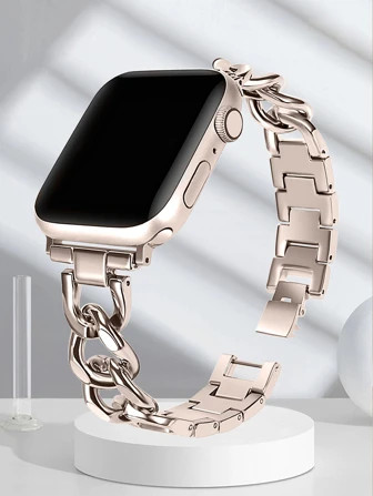 1pc Single Layer Chain Cowboy Chain Metal Smart Watch Band, Suitable For Both Men And Women, Comp... | SHEIN